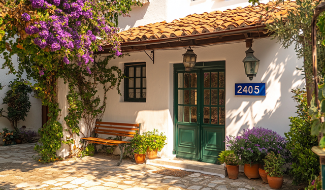 nevandrey__A_quaint_Greek_style_house_with_green_doors_and_wind_d8e4d403-b450-4e26-b394-526f7800b2b1.png