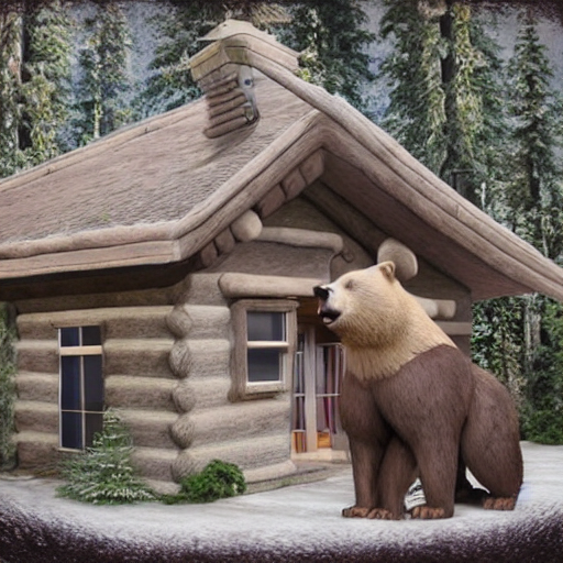 a-bear-standing-tall-in-the-front-of-his-house--realistic-494052424.png