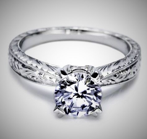 Hand Engraved Solitaire Ring for brides.jpg