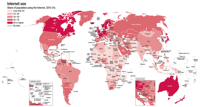 Internet penetration in 2015