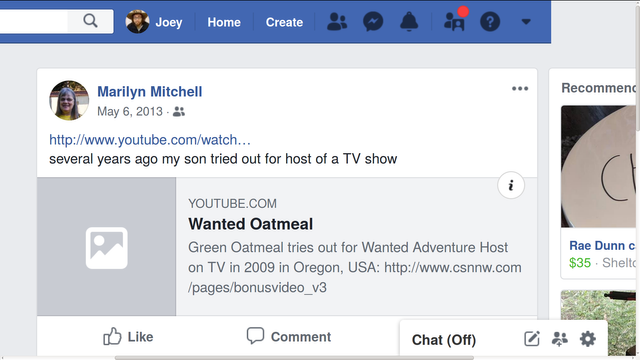 2013-05-06 - Monday - 04:54 PM PST LMS - Comcast Wanted Adventure Host Show Mention - Mom - Facebook Post - Banned YouTube Video - Screenshot at 2019-01-31 13:42:09.png