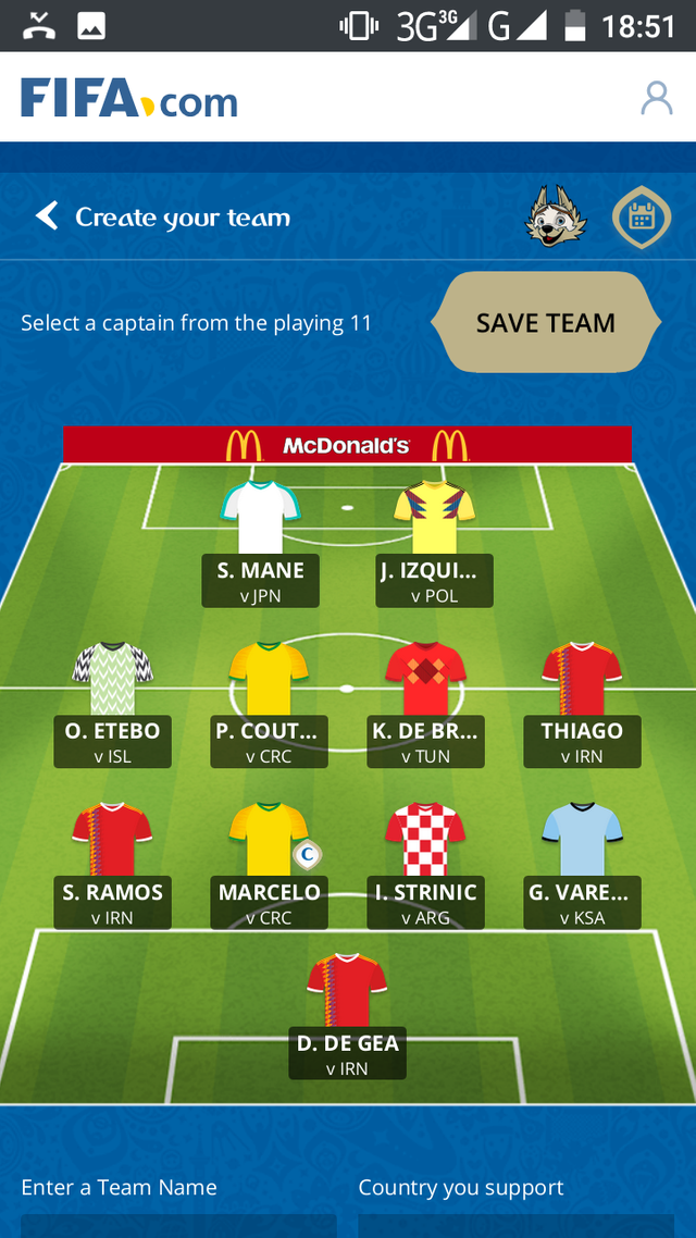 My World Cup Selection Team An Acidyo Fantasy Football Game Steemit