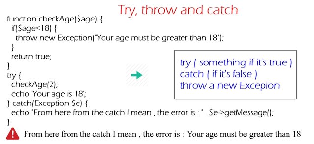 PHP catch exceptions
