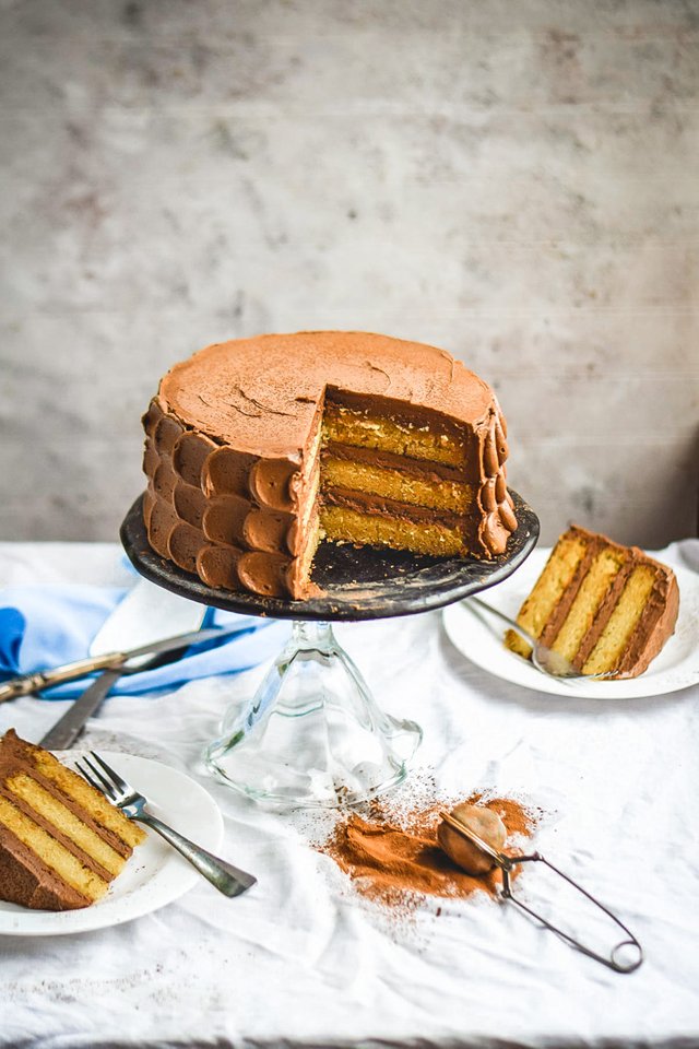 Golden Vanilla Cake + Chocolate Buttercream Frosting (Vegan)-7.jpg