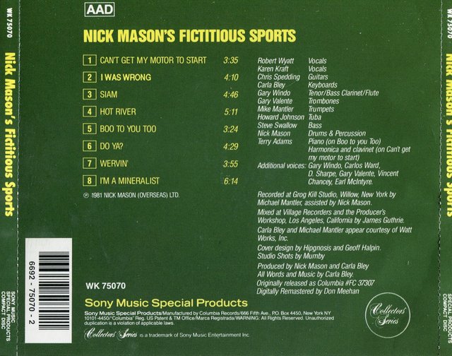 1981 Nick Mason's Fictitious Sports - Nick Mason (C.D U.S.A Sony Music WK 75070) (2).jpg