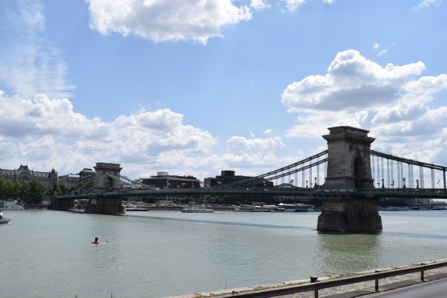Széchenyi Chain Bridge in Budapest 1 - 12 July 2019.JPG
