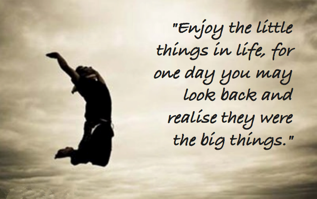 Enjoy the little things in life, for one day you may look back and realise they were the big things.png