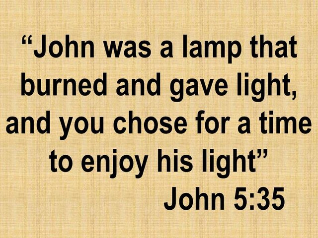 Growing in Jesus. John was a lamp that burned and gave light, and you chose for a time to enjoy his light.jpg