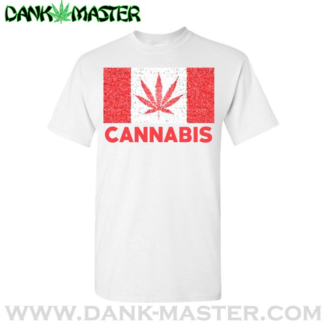 Dank Master Canada weed leaf flag cannabis t-shirt white.jpg