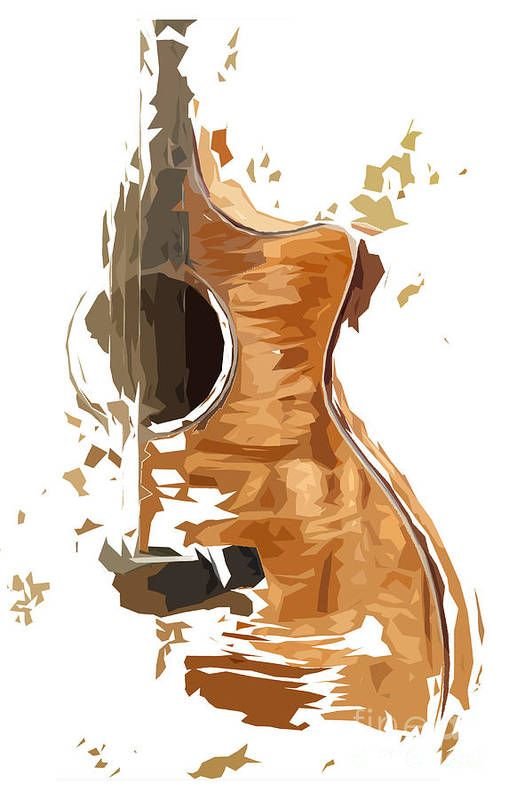 Guitar explode Art Print by Drawspots Illustrations.jpeg