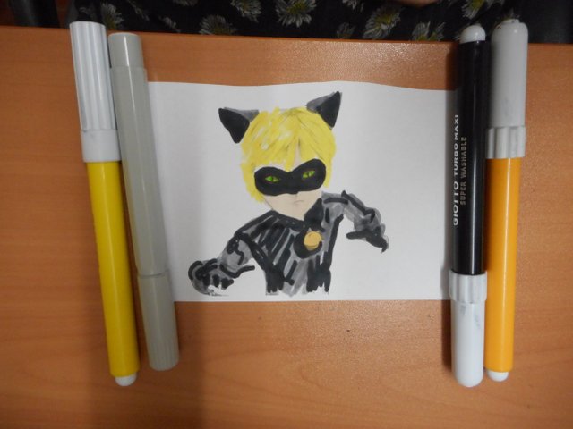 Coloring Cat Noir - Miraculous Ladybug & Cat Noir, the Movie   - Markers (1).JPG