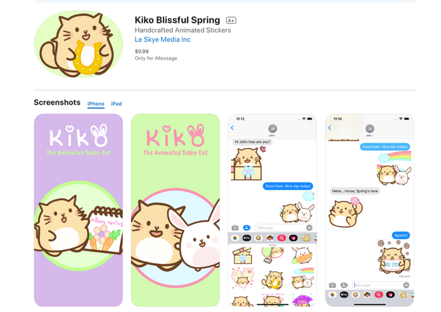 Kiko Blissful Spring 2020 Stickers by imPAW Universe App Store 1.png