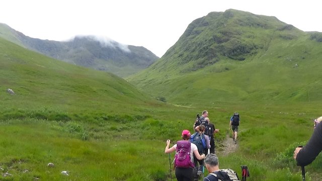 1 Walking towards Sgor na h-Ulaidh, Meall Ligiche on right.jpg