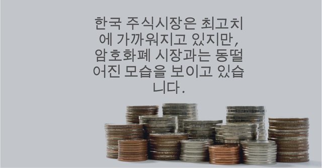 The Korean. stock market is just around the corner from its all-time high, but it appears to have decoupled from the coin market..jpeg