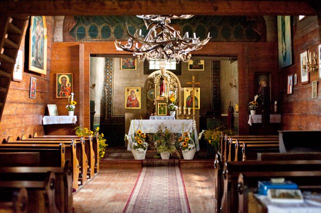 Wnętrze Pobojkowskiej Cerkwi w Smolniku