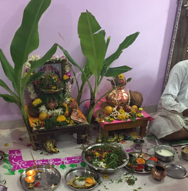 Satyanarayan Mahapooja in My sweet home.JPG