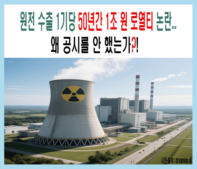 원전 수출 1기당 50년간 1조 원 로열티 논란...jpg