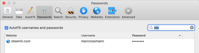 Safari  Passwords