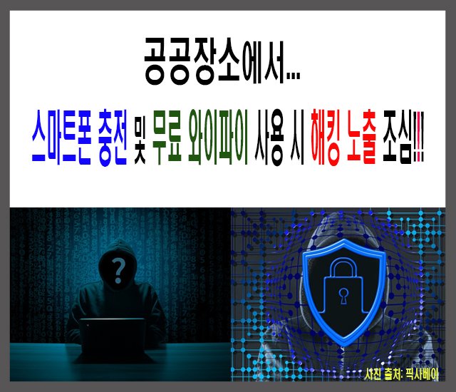 공공장소에서 스마트폰 충전 및 무료 와이파이 사용시 해킹 노출 조심.jpg