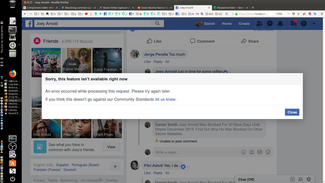 feature on facebook not available