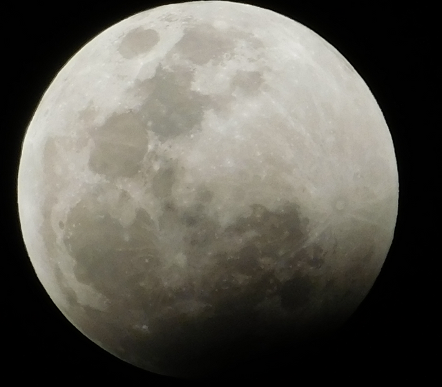 Lunar eclipse, 27 July 2018, Entering the Umbra