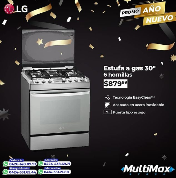 Cocina a gas 6 hornillas LG - Multimax Store