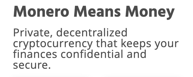 Monero (XMR) means money.