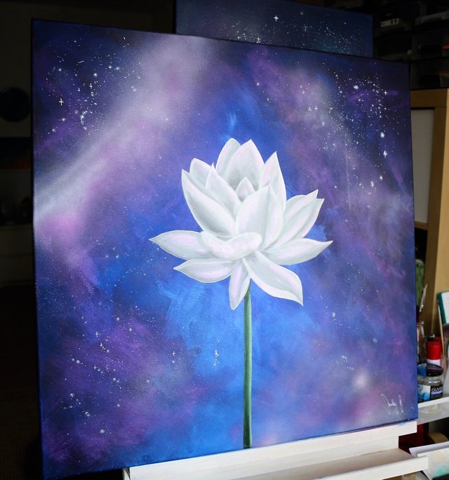 White Lotus Acrylic Painting Steemit