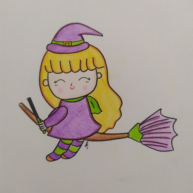 Cute Little Witch Easy Draw Colour How To Steemit Tonight will be featuring more cool concept artworks of skulls and witches. cute little witch easy draw colour