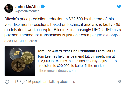 John Mcafee New Prediction On Bitcoin Open Controversy Steemit - 