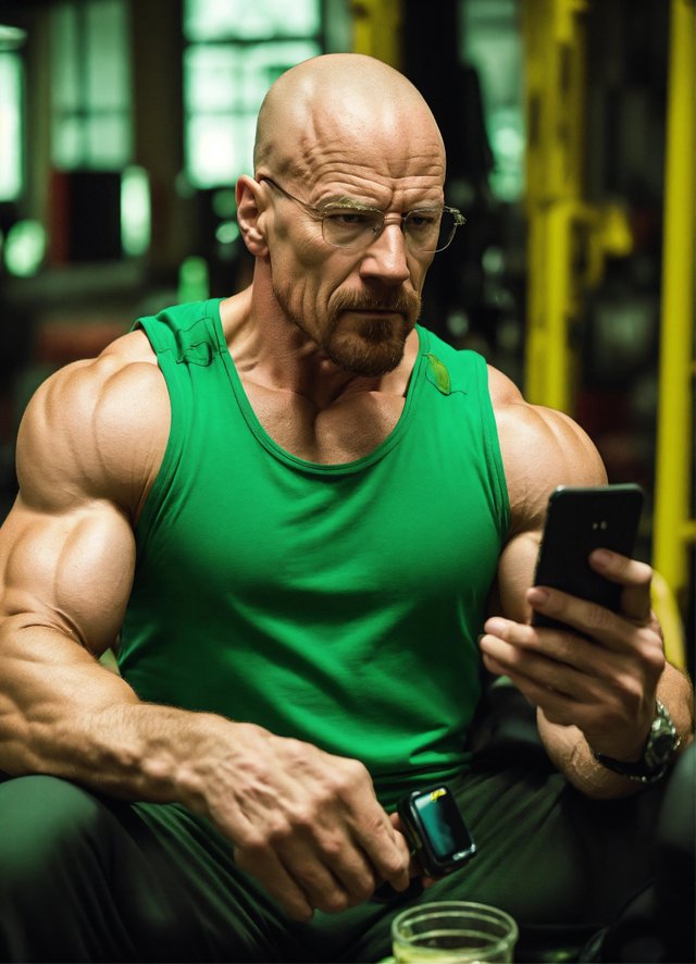 Bodybuilder Walter White wearing a green tank top .jpg