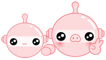TakosDiary - Piggy Bot takes Pinky Bot to school Original Mascot Illustration Art