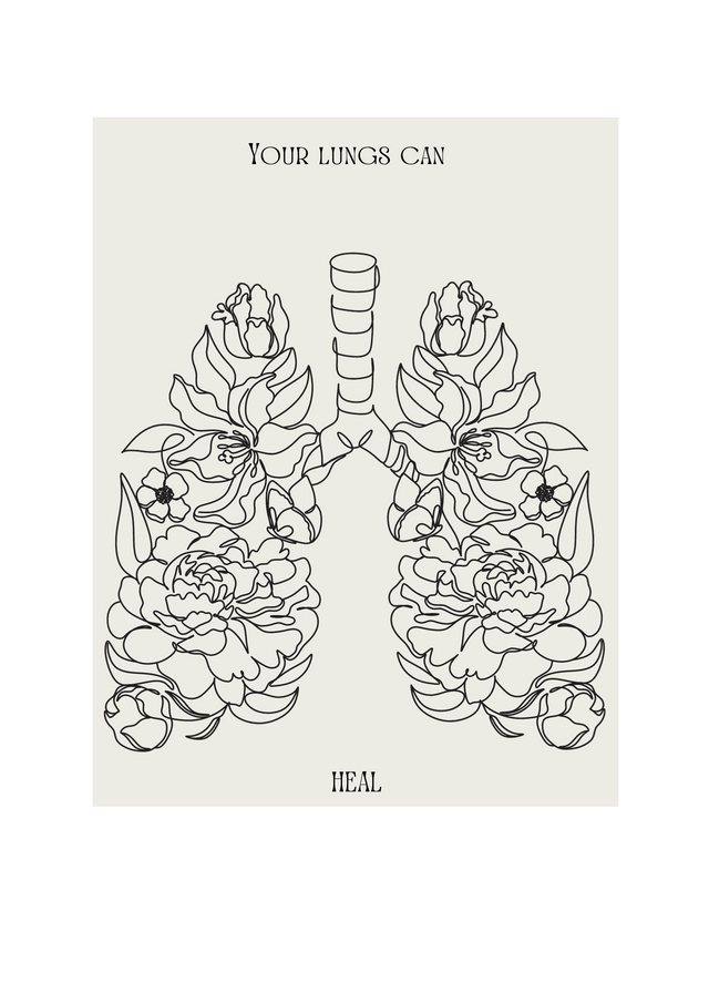 Beige Minimalist Aesthetic Floral Lungs Line Art Poster.png