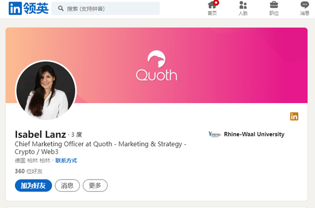 Quoth CMO: Lsabel lanz