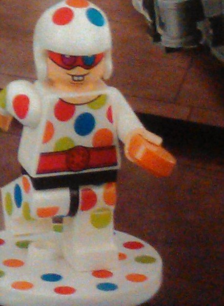 Toy Photography, Lego Figure Close Up PolkadotMan, May 25 2017.jpg