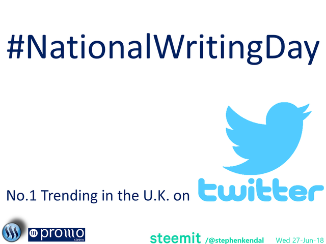 NationalWritingDay No1 trending in the UK.png