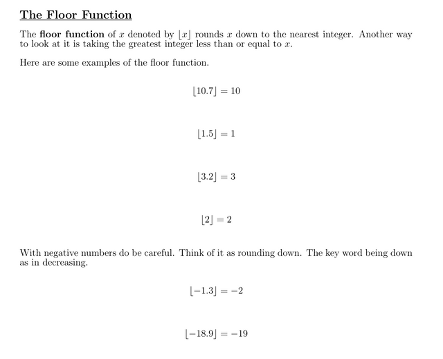 Floor Ceiling Functions Of Numbers Steemit