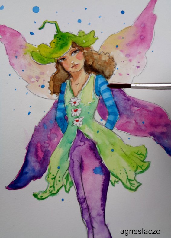 agnes laczo fairytale art painting drawing fairy wings colorful beautiful girl painted watercolor.jpg