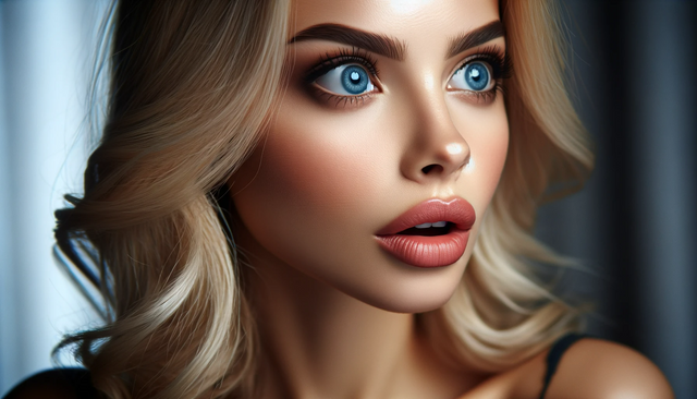 DALL·E 2023-11-24 11.51.30 - A beautiful blonde woman gazing at something off screen, her facial expression reflecting a blend of excitement and uncertainty. She appears mesmerize.png