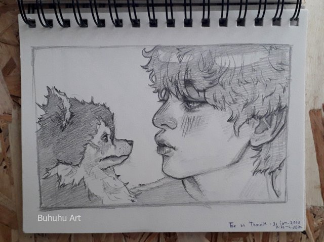 Taehyung and his dog Yeontan  Pencil Drawing + Speed-Drawing — Steemit