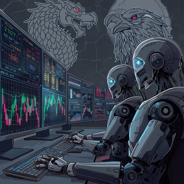 Lucid_Origin_An_intricate_illustration_of_robotic_traders_with_2.jpg
