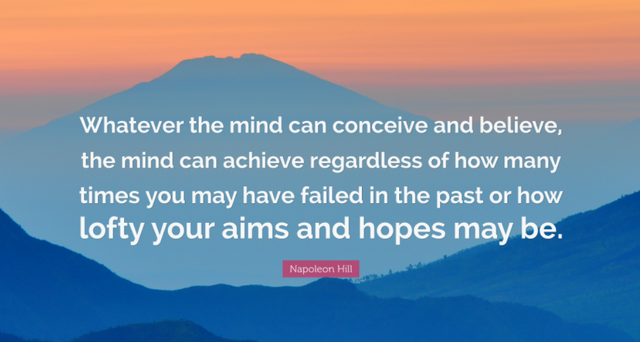 napoleon hill believe achieve quote