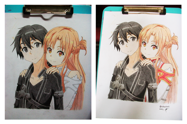 Speed Draw- Asuna and Kirito (SAO) 