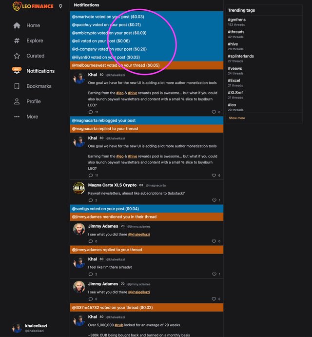 The upcoming new Web3 social media UI for the Threads platform.
