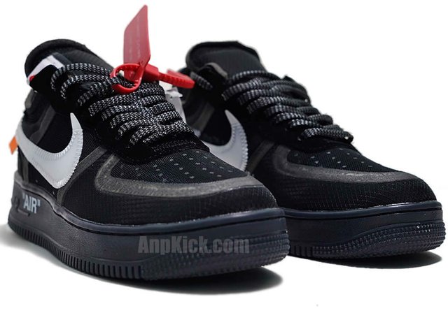 Off White x Nike Air Force 1 Low Black White Shoes AO4606 001