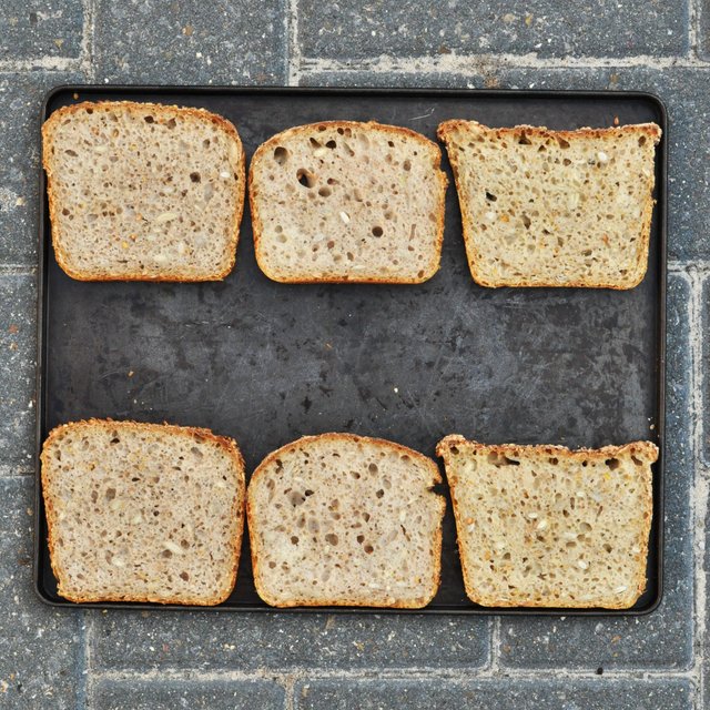 Slices on a tray