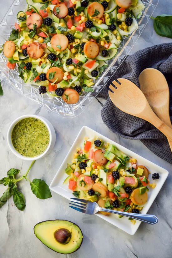 Zucchini Ribbons & Caramelized Hearts of Palm Salad with Lemon Pesto Vinaigrette (3).jpg