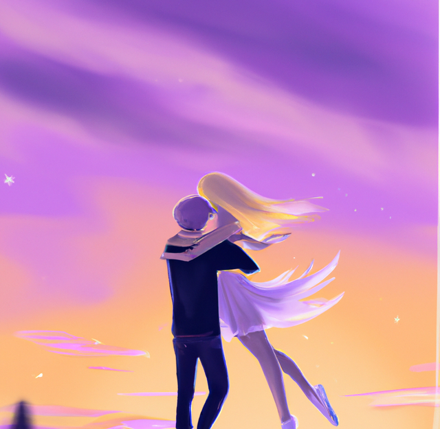 DALL·E 2023-02-08 21.25.45 - A beautiful girl with a man under the purple sky_~2.png