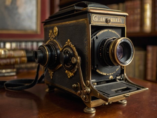 Default_An_antique_camera_from_the_19th_century_in_the_library_1.jpg