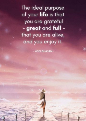 The ideal purpose of your life is that you are greatful-great and full-that you are alive, and you enjoy it.jpg